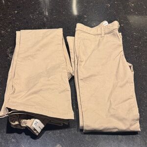 Abercrombie Kids Girls uniform bootcut khaki pants size 11/12 Long 2 pairs